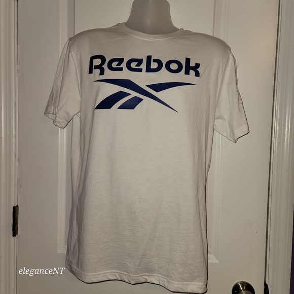 Reebok Other - Reebok White T-Shirt with Blue Logo Men's Sz: Small